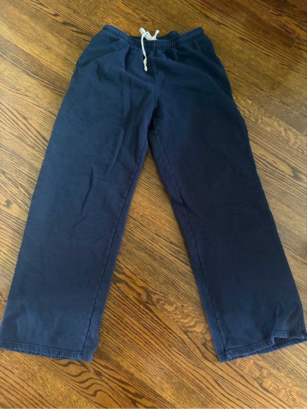 Brandy Melville Navy Kids Sweatpants with White Drawstring